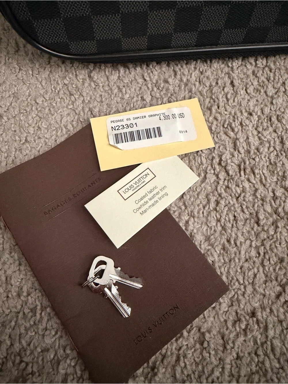 100% AUTHENTIC Louis Vuitton Damier Graphite Pégase 65